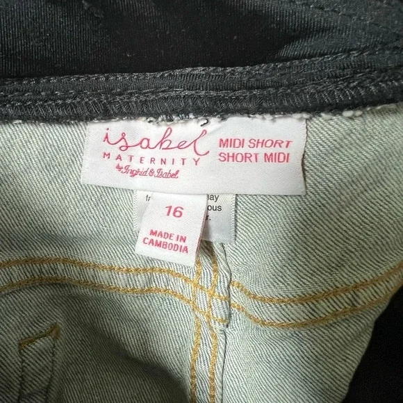 Isabel Maternity Over belly maternity jean shorts, size 16 - Picture 2 of 3
